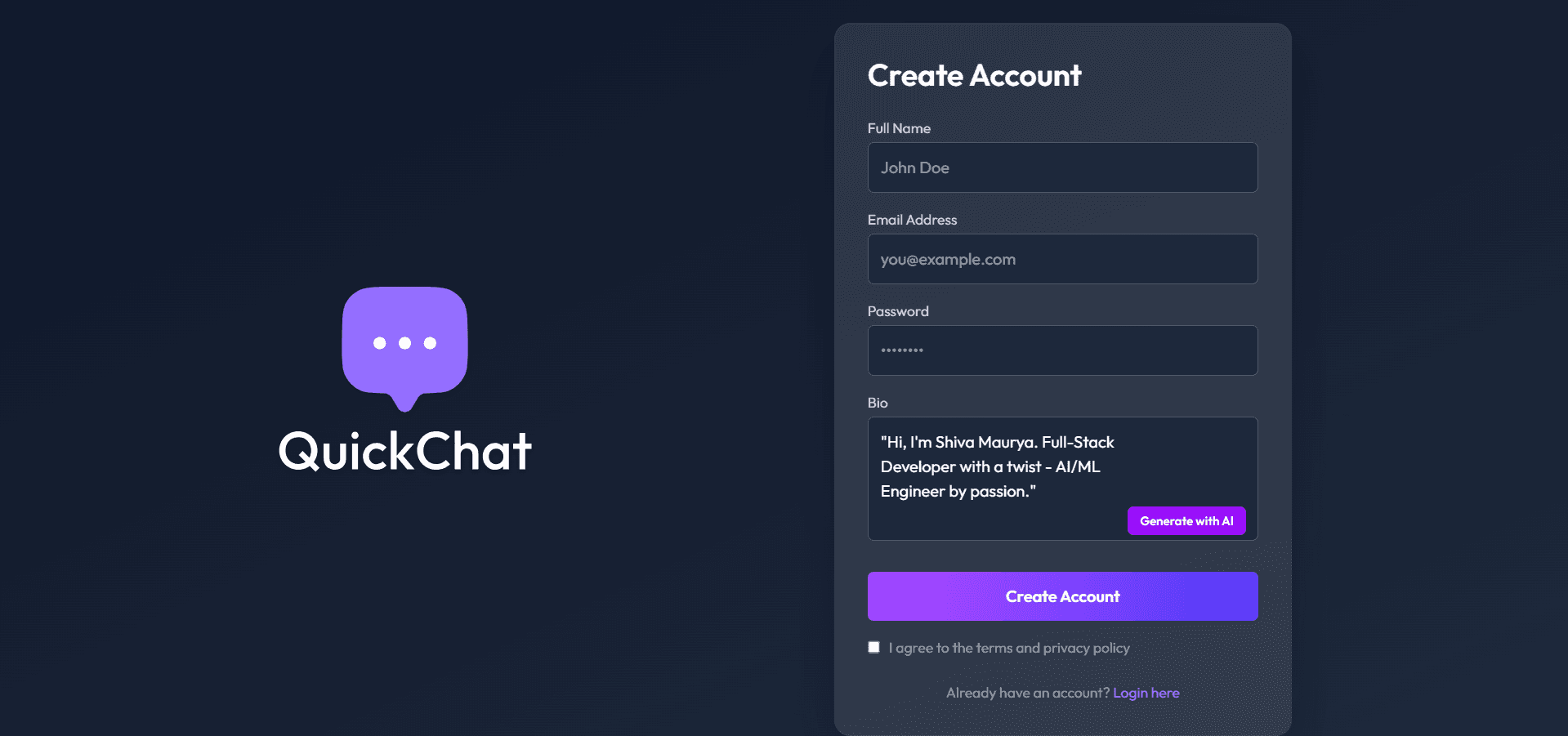 QuickChat - Real-Time App 1